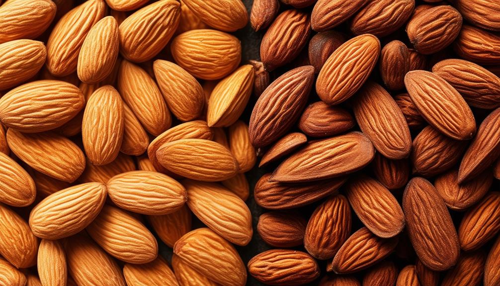 almond nutrition raw vs roasted